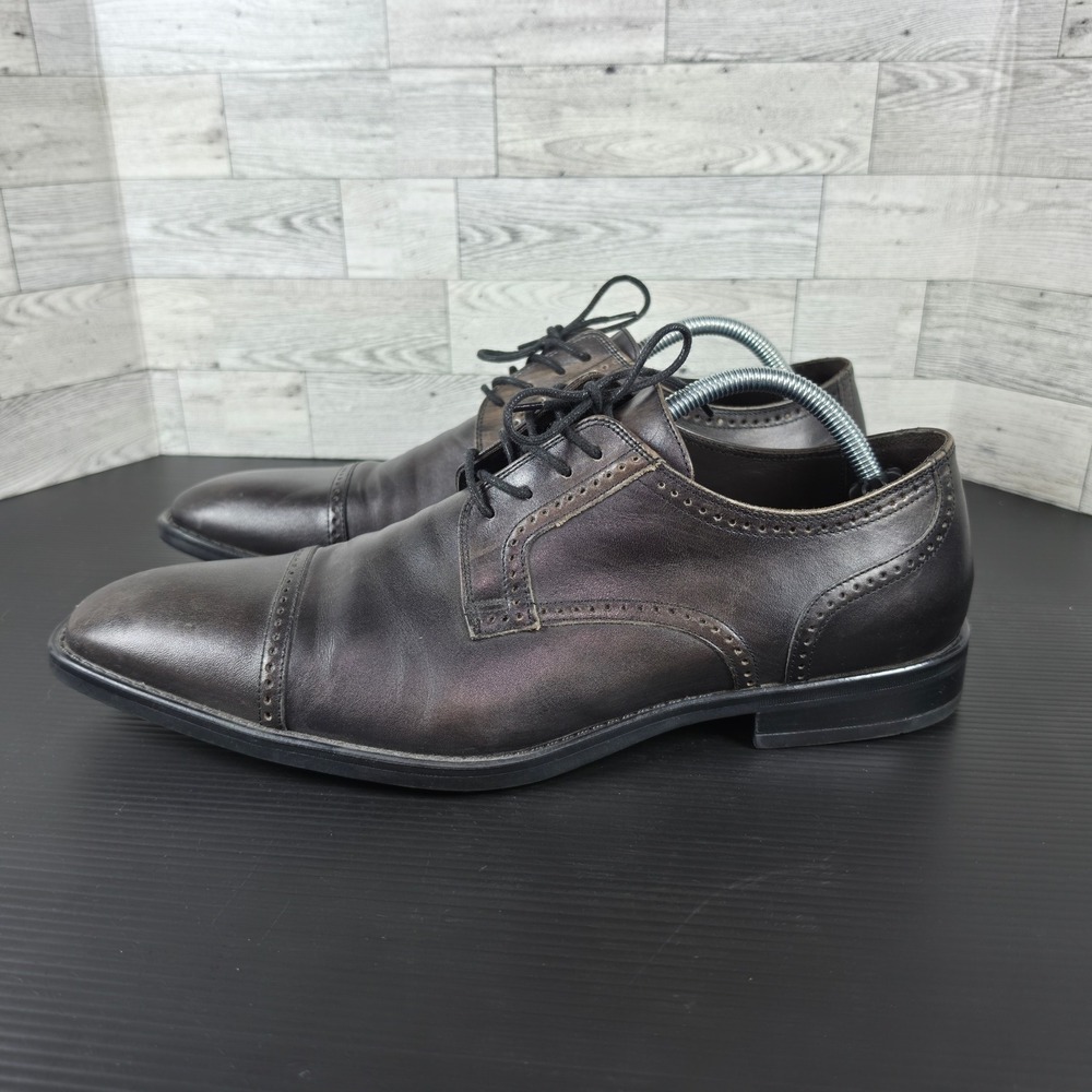 Bruno Magli Lansdale BM600252 Mens Leather Lace Up Cap Toe Oxfords Shoes Sz 11.5